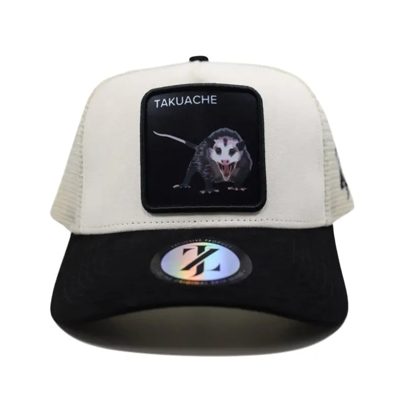 Takuache Custom Zaja Brand Black Suede Snapback Hat with Silk Interior Black and Off White Color