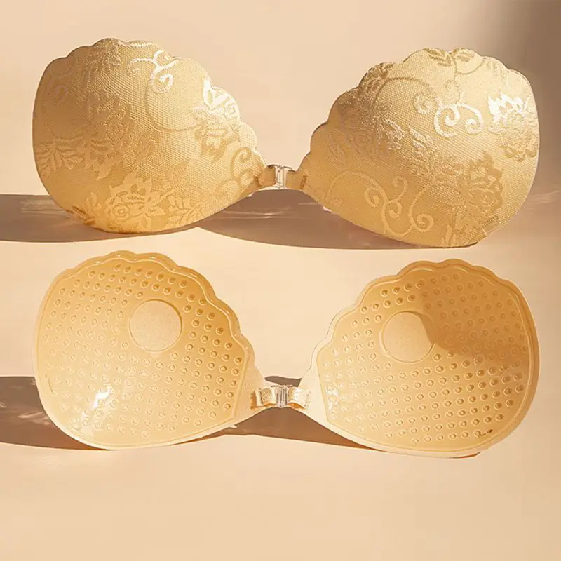 2Pairs Adhesive Bra Seamless Push up Bra Backless Sticky Bra Bridal Strapless Weeding Dress Women Outfit Push Up Padded Wireless Compression Bras