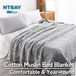 3-Layer Cotton Muslin Blanket - Soft, Breathable, and Lightweight Quilt|NTBAY®️