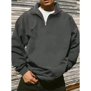 Men's Fashion Half-Zip Casual Pullover Sweatshirt, Warm For Autumn/Winter Long Sleeve Menswear Polyester Hoodie
