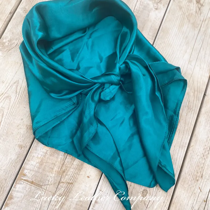 Teal Wild Rag, 35"x 35", Western Wild Rag, Boho, Cowboy Scarf
