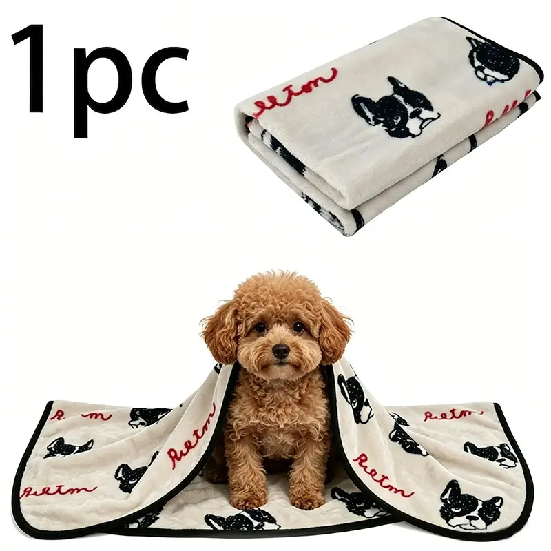 Soft Warm Pet Blanket, Puppy Blanket, Comfortable Plush Home Sleep Pad, Ideal for Small to Medium Pets, Essential Indoor Pet Supplies