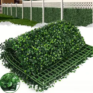 12 pieces of 20"x20" artificial yew hedge panels - UV-resistant PE green background with realistic leaves, suitable for indoor/outdoor garden fences, terraces, balcony decorations, outdoor privacy screens | lush leafy background | dense green panel
