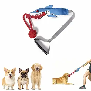 Interactive Dog Tug Toy, Tug of War Dog Pull Rope Teeth Cleaning, Conserve Dog's Energy and Strengthen Bond with Master for Outdoor & Indoor Playtime , Dog Toy with a Sound Squeaky for Small & Medium Dogs