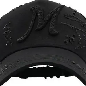 M Black 31 Hats with Black Sparkles - Stylish Adjustable Baseball Cap for men G5– Limited Edition Streetwear Snapback Embroidered Hat, Adjustable Casual Street Cap