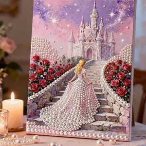Handmade Diamond Decoration Painting Birthday Gift For Girls, New DIY Pearl Painting Handmade Diamond Painting Self-Adhesive Decompression Sticky Diamond Painting High-Value Decoration Painting Gift For Friends, Crafts