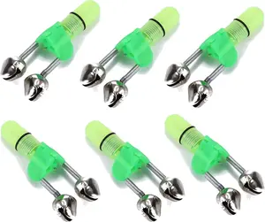 Fishing Bell and Night Light Kit, 20 count Fish Bite   Bell with LED Light for Night Fishing