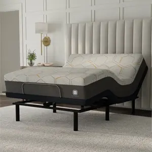 MAXUMAA Adjustable Bed Base & 12-Inch Medium-Firm Copper & Gel Memory Foam Mattress Set, Smart Remote, 0 Gravity, Head & Ft Incline, Strong Iron Slat Support (Queen/King/Cali King Split)