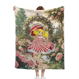 Candy Candy Girl Cartoon Blanket Ultra Soft Plush Flannel Cozy Warm Bedroom Living Room Couch Sofa Throw Decor Decorative Throw Perfect Birthday Gift Christmas Gift Halloween Gift for Kids Teens Girls Women Anime Nostalgic Style