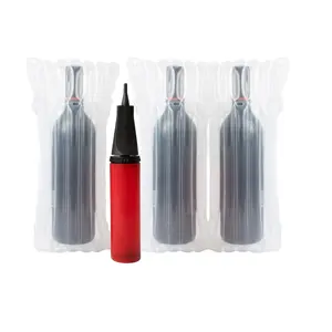 RAMAKA Wine Bottle Protector Travel Bag | Pack of 20 Inflatable Wine Bubble Wrap Sleeve | Pump Included | Inflatable and Reusable Bottle Protector | Suitcase and Travel Friendly - Pump Color May Vary