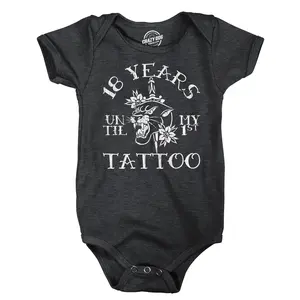 18 Years Until My First Tattoo Baby Bodysuit Funny Sarcastic Graphic Novelty Jumper for Infants Funny Baby Onesies Funny Sarcastic Onesie Novelty Onesie Black -