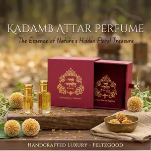 Kadamb Attar Perfume Oil: Rare Indian Floral, Vegan, Luxury Gift Box, Handmade in Kannauj, Alcohol-Free, Sweet Floral Bloom, Honey-like Richness, Earthy Sandalwood, Perfect for Daily Wear