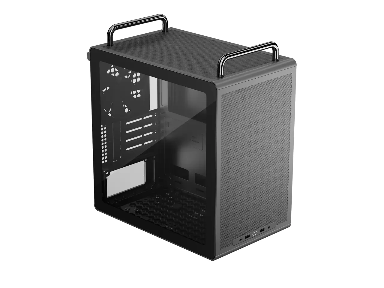 Cooler Master QUBE 340 Micro-ATX Compact -Tower PC Case - Customizable Modular Computer Chassis with Movable I/O Panel, Magnetic Dust Filters, Tempered Glass Panel & Portable Handles - Black