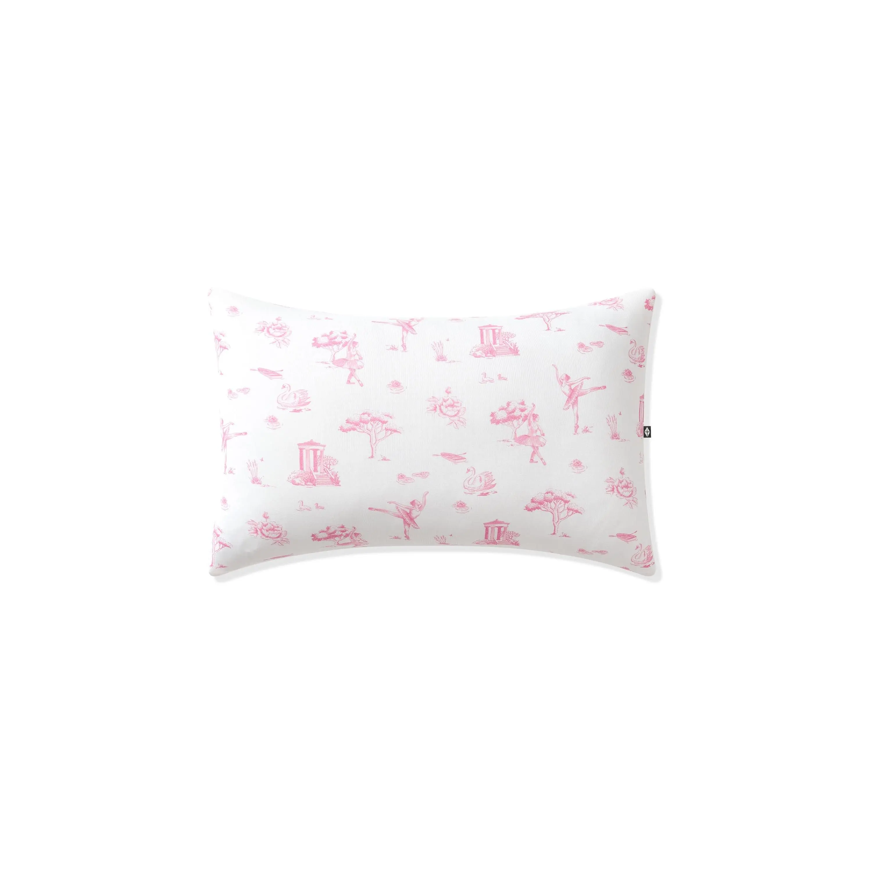 Ballet Print Standard Toile Pillowcase - 97% Bamboo Rayon, 3% Spandex, Cooling Bedding, Temperature Reg., Smooth Finish, Soft, Anti-Allergic, Skin-Friendly, Breathable, Ideal for Night Sleep