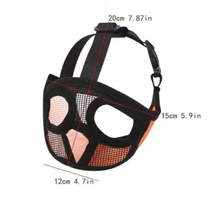 Adjustable French Bulldog Muzzle With Tongue-Out Design - Breathable Nylon Mesh For Comfort, Prevents Eating, Biting, Licking - Ideal For Grooming & Walking Short Snout Dogs Like Shih Tzu, Pug, English Bulldog, Pet Walking Gear | Secure Fit Muzzle |   Nyl