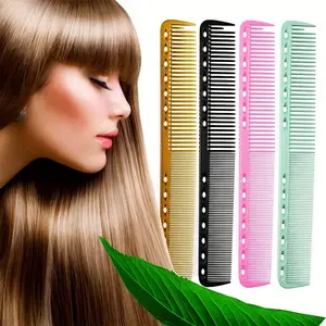 Hairdressing comb, hair stylist, hair clipper, colorful double headed wide dense tooth comb, carbon fiber comb, hollow comb, Comb Design