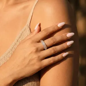 Skinny Jade Ring Green Crystal Stacking Ring Natural Gemstone Ring Boho Jewelry Gift for Her