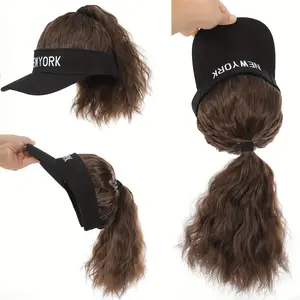 Women's 12 Inch Wavy Curls High-Temperature Fiber Synthetic Ponytail Cap Wig - Adjustable Buckle Net Baseball Cap, Sun-Protective, Heat-Resistant Fashion Accessory for Daily Use, 12 Inch Ponytail