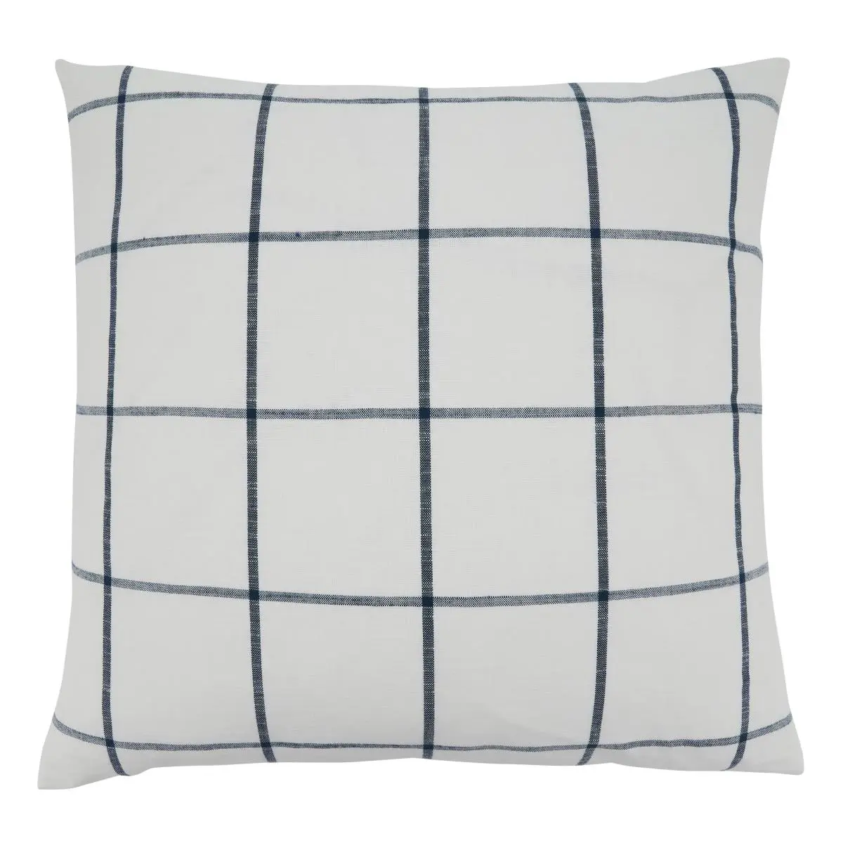 SARO 389P.W20SD Cotton 20 in. Square Shape Box Plaid Large Throw Pillow with Down Filling, Medium Iron Safe, for Home Interiors and Gifting