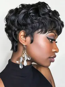 Wavy Short Hair Wig for Women, Natural Look, Heat-Resistant Synthetic Fiber, Perfect for Daily Wear, Parties, Role Play, Weddings, Dance