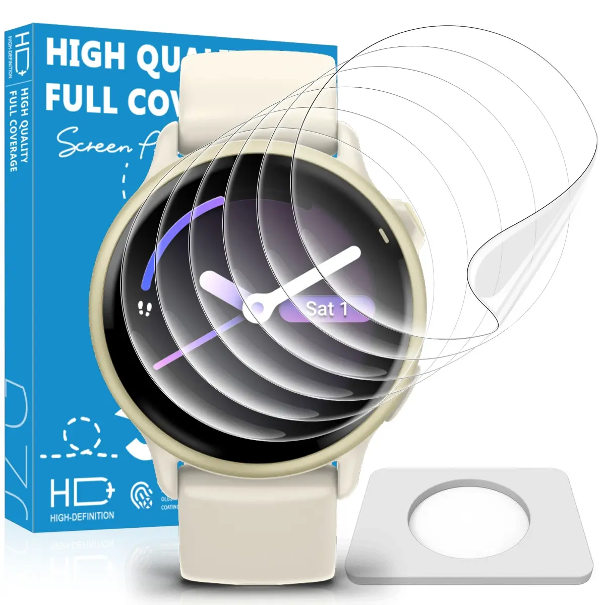 JavoYion 6-Pack Wearable Accessories Screen Protection Cover for Garmin Vivoactive 6/ Vivoactive 5/ Venu 4 41mm/ Venu 4 45mm, High Clarity, Touch Sensitive, Anti-Scratch, Bubble-Free, Flexible, Durable, Easy to Clean Soft Film