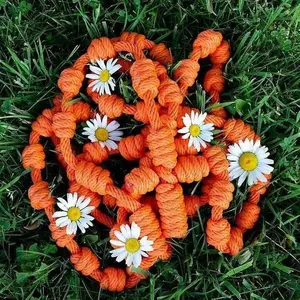 Giant Orange Wall Rosary - Hangable Religious Decor for Home, Home Supplies Hanging Decor Accent