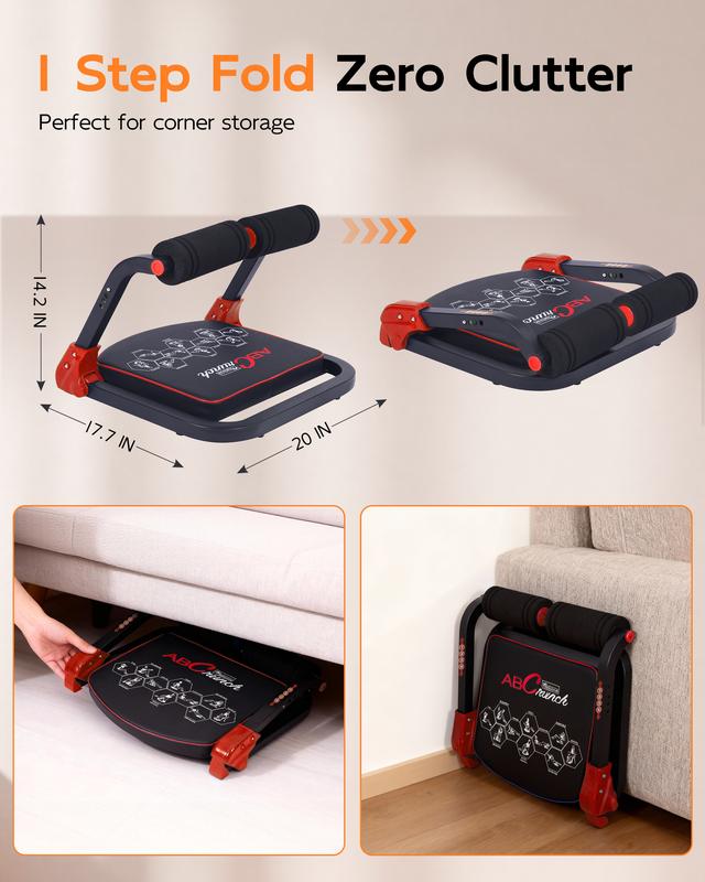 HOPHORSE Sit-Up Exercise Equipment, Ab Crunch Machine Roll-up Machine,Portable Ab Crunch Exercise Machine, sit up machine Abdominal Workout Machine for Home Gym, Core Ab Exercise System Trainer, Core max，TikTokShopBlackFriday