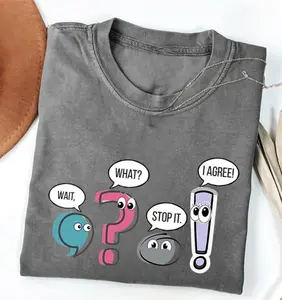 Comfort Colors Funny Grammar Teacher Shirt, Punctuation English Teacher Gift, Wait What Stop It I Agree Shirt, Synonym Rolls Shirt, Teacher Day Shirt
