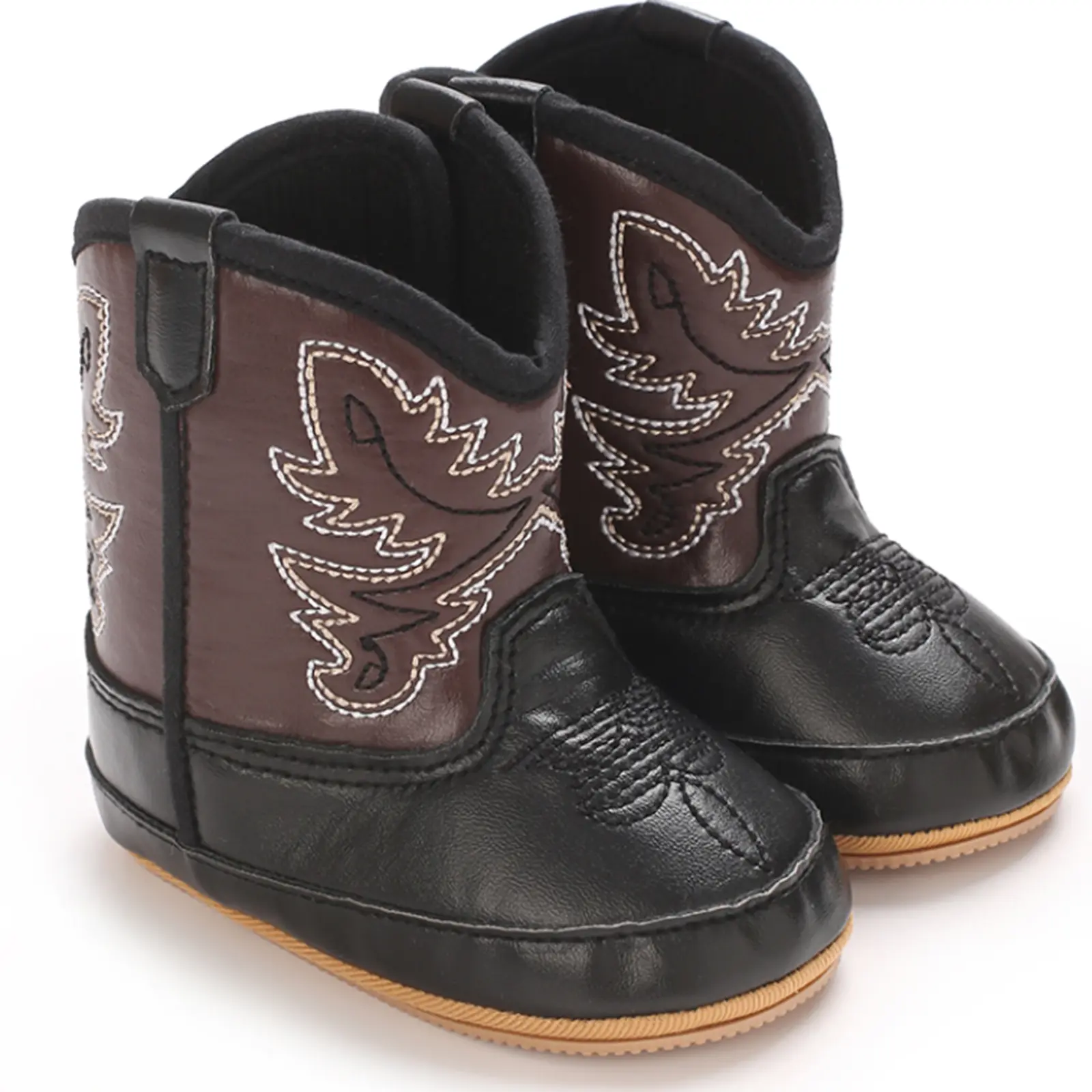 FOCUSNORM Infant Baby Boys Girls Winter Warm Snow Boots Embroidery Baby First Walker Shoes Non-Slip Sole for Christmas, Baby Shower