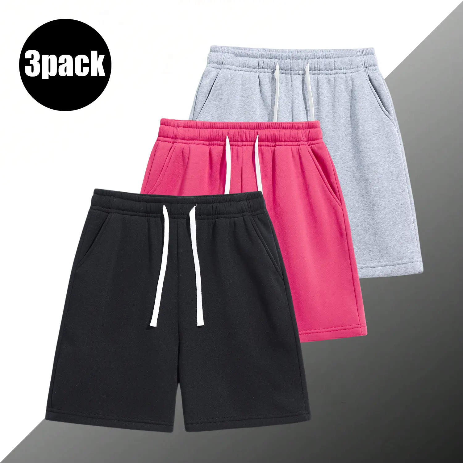 3-Pack ，men’s shorts: drawstring 5‑inch shorts, running athletic shorts—breathable and comfortable. Suitable for summer daily commuting/work, outdoor running, holiday leisure. Simple solid colors that are easy to match; suitable for both men and women.