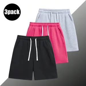 3-Pack ，men’s shorts: drawstring 5‑inch shorts, running athletic shorts—breathable and comfortable. Suitable for summer daily commuting/work, outdoor running, holiday leisure. Simple solid colors that are easy to match; suitable for both men and women.
