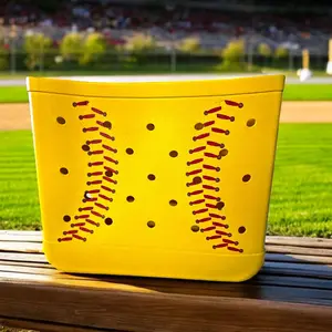 Large Softball Tote Bag With Stitches