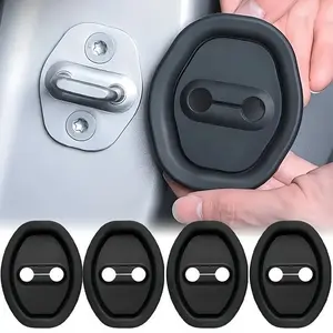 Set of 4 Silicone Pads for Car Door Lock Protection | Heart Logo, Shock-Absorbing And Anti-Collision, Thickened Cushioning Design, Enhanced Durability And Noise Reduction, Universal Fit