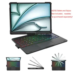 Tablet Instantly Transforms into Laptop, Multiple Stand Options, Rotating Keyboard Cover Compatible with Apple iPad Air 11inch 2024 and iPad Pro 11inch (4th Gen/3rd Gen/2nd Gen/1st Gen) and iPad Air 5th Gen/4th Gen; Rotatable Cover with Pen Slot, Touchpad