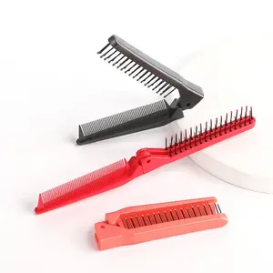 Folding Hair Comb, Mini Pocket Design, Dual-Sided Detangling Brush, Anti-Static Feature, Ideal for Home & Travel Use