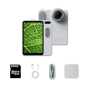 Littpopo MicroCam X1 4K Portable Camera|Dual-Mode Captures Natural Landscapes and 400X Microscope. Light & Digital, 12MP BSI CMOS Sensor, 4K Video, Autofocus,3.5-inch LCD Screen,Memory Card,Ideal for Outdoor Exploration, STEM and Travel.