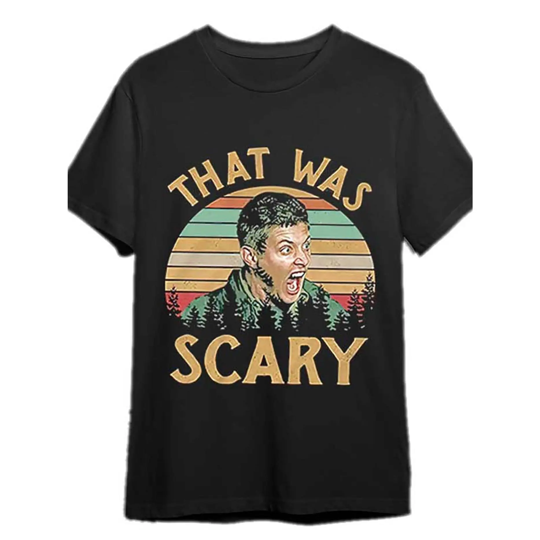 Vintage Supernatural T-shirt for Men | Dean Winchester 'That's Scary' Graphic Print Short Sleeve 100% Cotton Basic Top, Tshirt, Shortsleeve, Round Neck, Tv, Unique Art