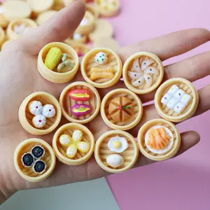 25/50 Pieces Mini Chinese Bun Fridge Magnets - Colorful Resin Kitchen Decor, Suitable for Handmade, Refrigerator and Furniture Decoration, Perfect Holiday Gift, Fridge Magnets