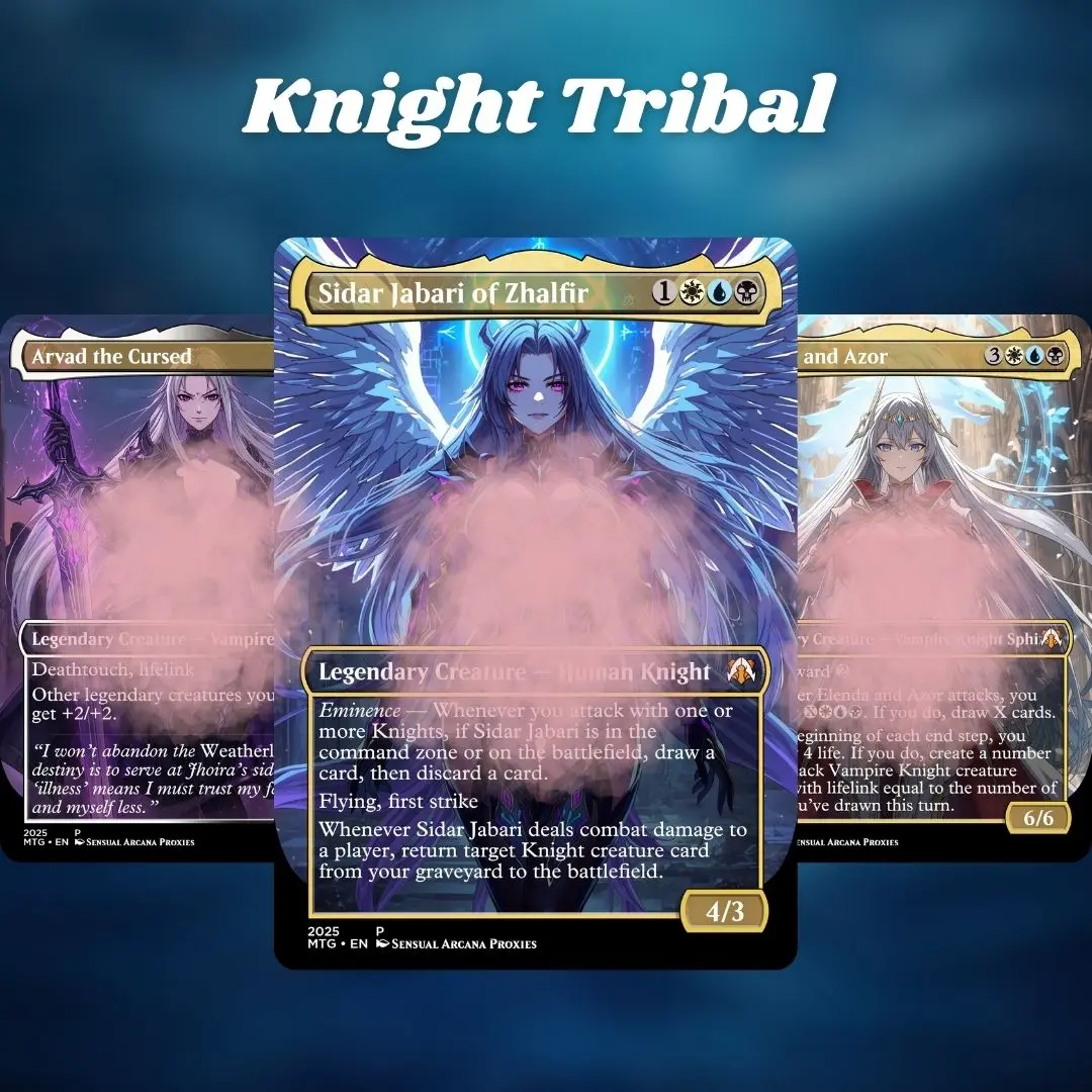 Sidar Jabari Knight Tribal  MTG Proxy 100+ Card  Forbidden Chivalry  Mature Fantasy Knight Waifu EDH Deck Custom Art Commander Set | Collector  Gift for Magic Fans - TikTok Shop