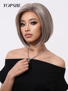 10 inch short straight bob wig, gorgeous fluffy wigs for women, synthetic lace front wigs for party, daily use