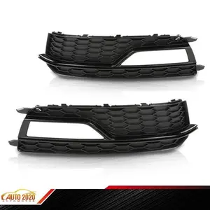 Fit For 13-16 Audi A5 S-Line S5  Pair Front Bumper Fog Light Grilles Cover Trim