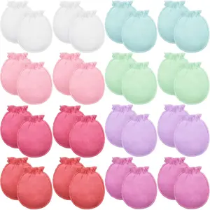 VVH 16 Pairs Newborn Baby Cotton Mittens No Scratch Gloves Unisex Newborn Mittens for baby Boys Girls 0-6 Months