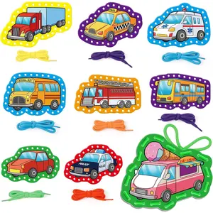 L-HDJ007  Lacing Cards,Sewing Kit for Kids,Fine Motor Toys,Shoe Tying Practice,Classroom Must Haves,Manipulatives for Preschoolers,Homeschool Supplies,Preschool Learning Activities,Toddler Crafts