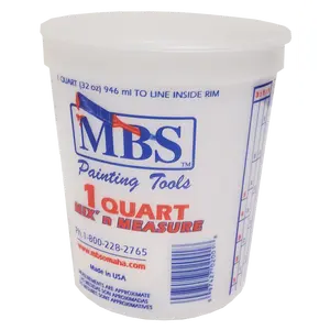Pack of 100 1 Quart Mix 'N Measure Bucket, Made in USA