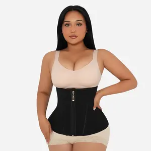 GQF Women's Waist Trainer for Tummy Control & Postpartum Support Workout Cincher Corset Shapewear with Zipper & Hooks Sculpt Touch Sweat Belt  Waist Trimmer & Body Shaper Fajas-4305 [Belly-control shaping bodysuit]