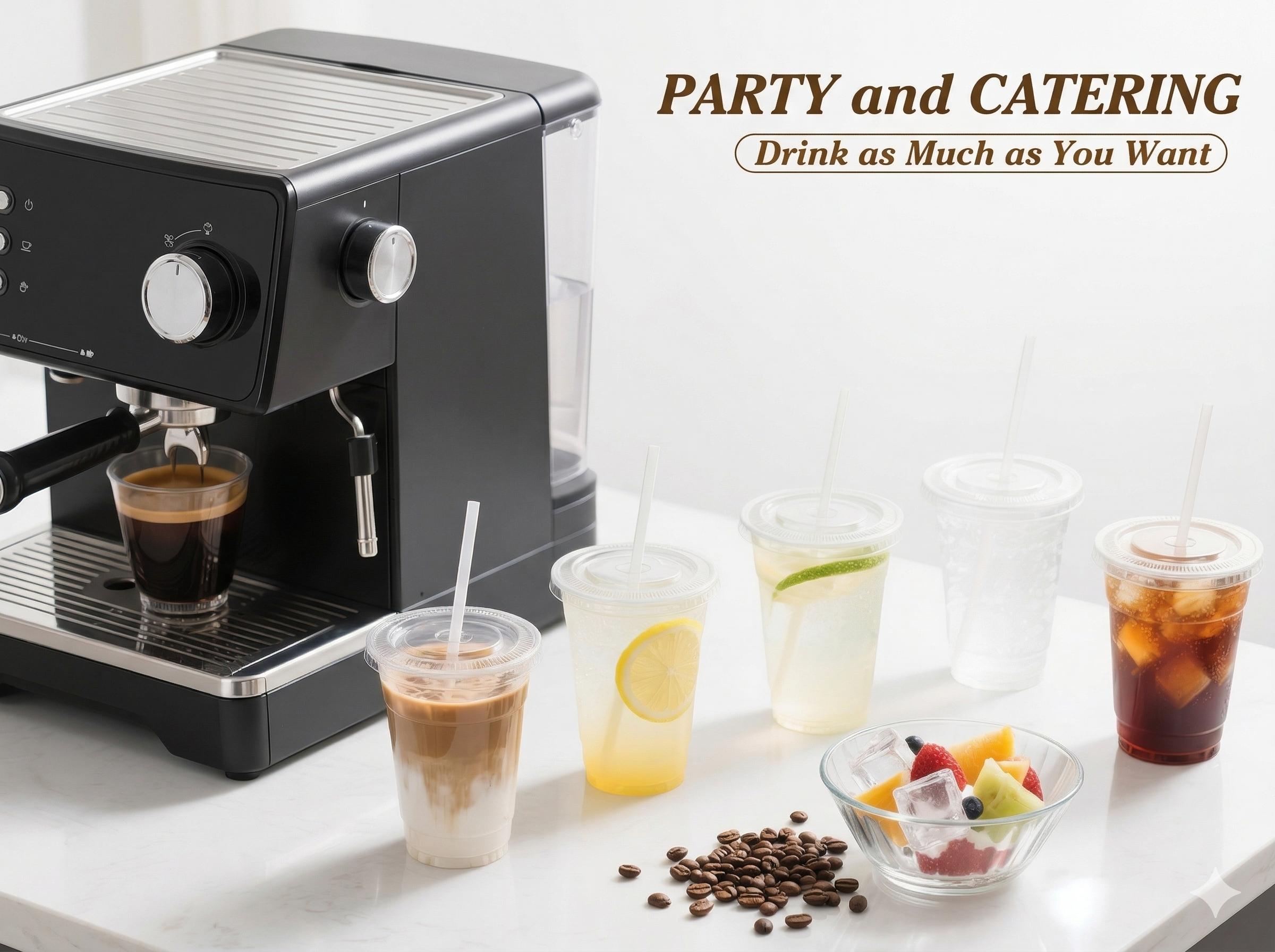 50 Pack 24 oz Clear Plastic Cups with Lids and Straws, Disposable PET Cups for Iced Coffee, Smoothie, Boba Tea, Leak-proof & BPA Free