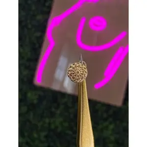 Swirl Circle Gold Corkscrew Nose Stud