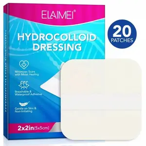 Hydrocolloid Wound Dressing 20 Pack Ultra Thin 2" x 2" Large Patch Bandages for Wounds & Acne Patches Compact & Breathable