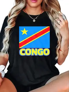 100% cotton Congolese Flag Of The DRC African Men Women Congo T-Shirt women graphic shirts