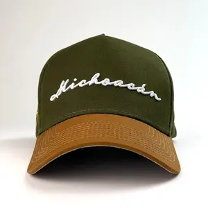 " MICHOACAN "  Signature Cap ( Olive Green / Tan  )